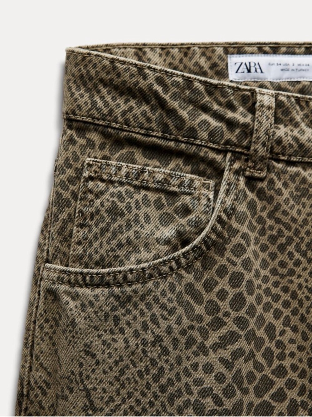 Zara wide leg snake skin print jeans
